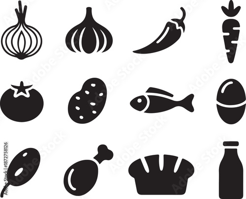 Cooking Ingredients Silhouette Bundle
