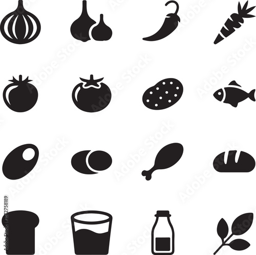 Cooking Ingredients Silhouette Bundle