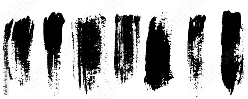 Brush lines set. Vector black paint, ink brush stroke. Dirty artistic design element. Black ink pain brush. Grunge drawing stroke