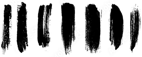 Brush lines set. Vector black paint, ink brush stroke. Dirty artistic design element. Black ink pain brush. Grunge drawing stroke