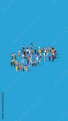 Slovakia Nation Population Diversity Country Map Shape Animation