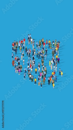 Poland Nation Population Diversity Country Map Shape Animation