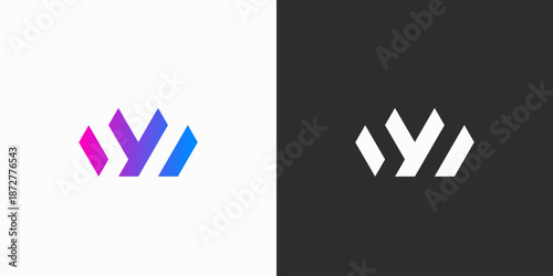 Abstract letter Y logo with modern web and technology design elements