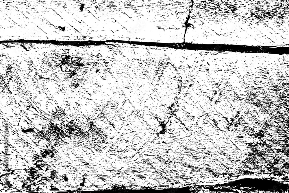 Obraz premium Black and white grunge wood texture featuring distressed grain, scratches, and rough surfaces. Ideal for backgrounds, overlays, graphic design, and vintage creative projects.