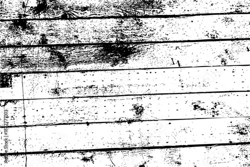 Black and white grunge wood texture featuring distressed grain, scratches, and rough surfaces. Ideal for backgrounds, overlays, graphic design, and vintage creative projects.