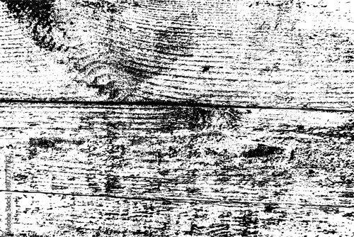 Black and white grunge wood texture featuring distressed grain, scratches, and rough surfaces. Ideal for backgrounds, overlays, graphic design, and vintage creative projects.