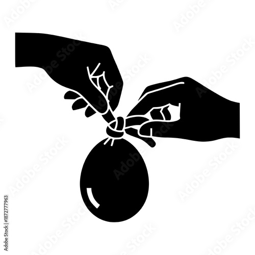 Water balloon knot black illustration