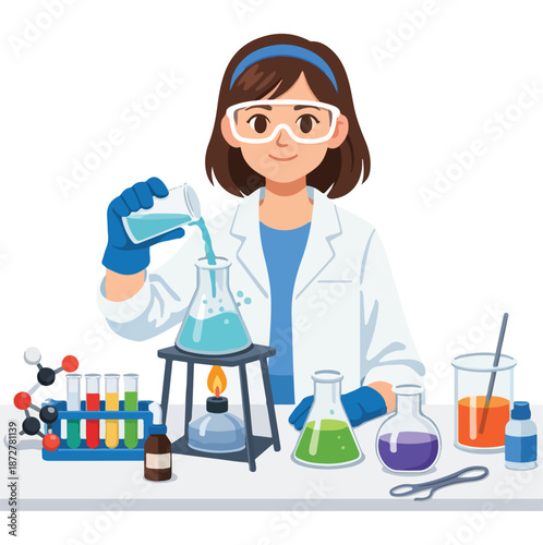 Chemistry Practical Class Girl