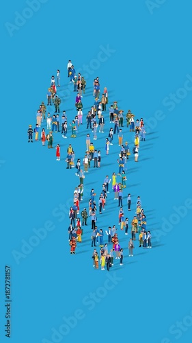 Guyana Nation Population Diversity Country Map Shape Animation