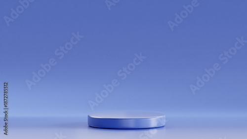 Tableau sur toile isolated rounded 3d board on Cornflower color placed on Cornflower background, r