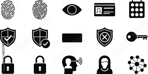 Simple line icon collection of driver licences ID cards and identification documents in monochrome style for use in apps websites printable templates and forms