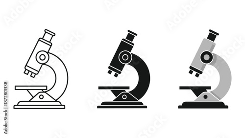 Microscope icon set in different style