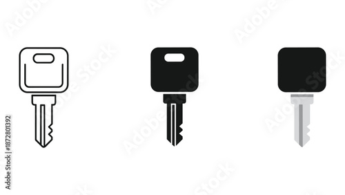 Different styles of house key icons