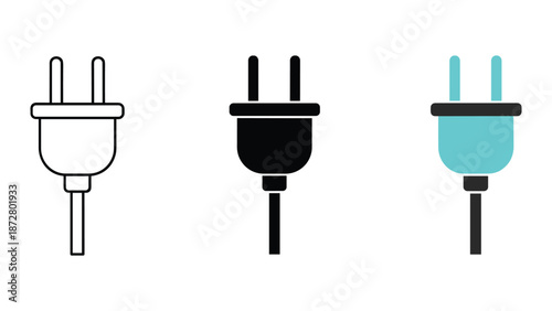 Different color electric plugs illustration