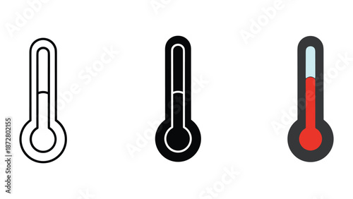 Thermometer icons showing different temperature levels