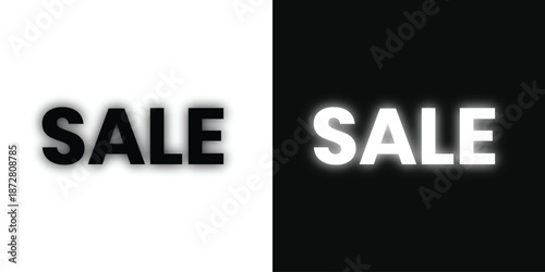 Sale typography with light and dark background contrast. Clean promotional text for modern marketing layouts. Ideal for ecommerce banners, ads, and retail visuals.