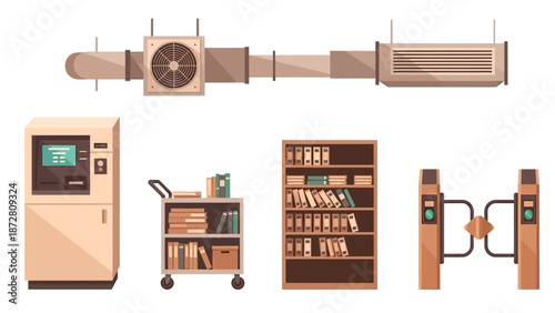 Interactive Science Exhibit Displays in a Wooden Museum Setup.