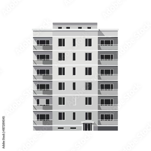 Modern Apartment Building Illustration