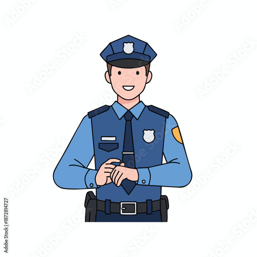 Friendly cartoon police officer illustration