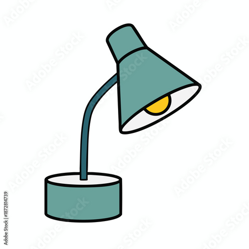 Desk Lamp Illustration with Adjustable Arm