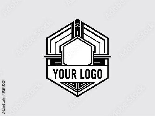 Εκτύπωση καμβά Geometric Logo Design Template with Placeholder.