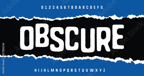 Rough alphabet. Grunge design typography. 