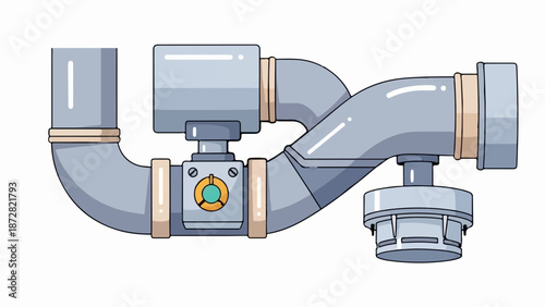 An industrial pipe system with a valve and sensor