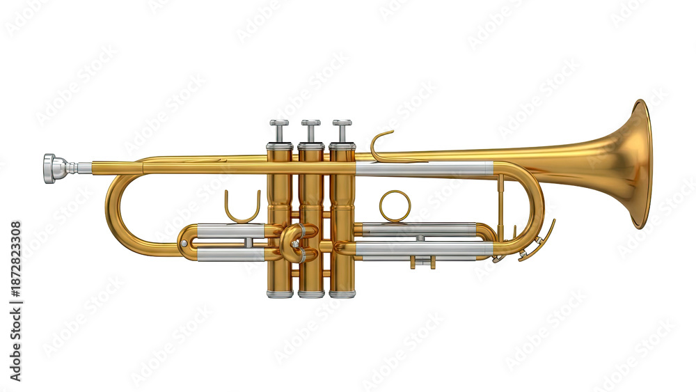 Obraz premium Golden Trumpet with Silver Trim