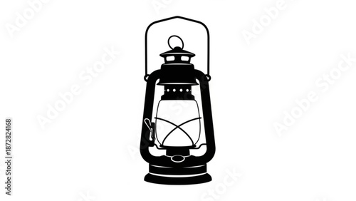 Vintage Oil Lantern Isolated on White Background