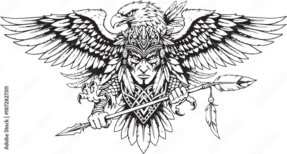 Obraz premium Tribal Butterfly Tattoo Vector Collection Art