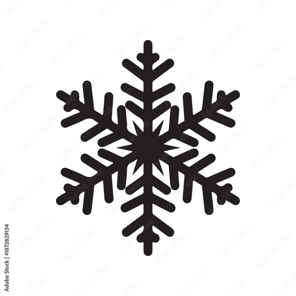 Fototapeta premium Snowflake silhouette icon vector illustration