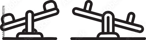 Playground Seesaw Icon Illustration Representing Children Play Balance Fun And Outdoor Activity Symbol