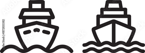 Ship And Boat Icon Illustration Showing Marine Transportation Sea Travel And Nautical Vessel Symbol