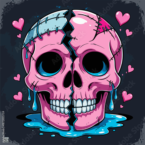 golden winged skull vector image