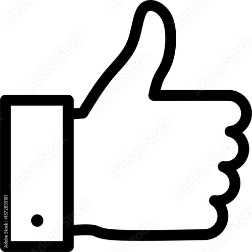 Thumbs up icon for social media like button and positive feedback approval