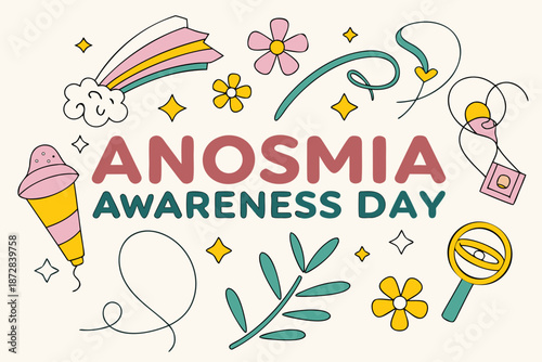 ANOSMIA AWARENESS DAY vector illustration isolated on white background