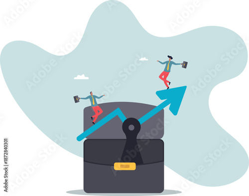 Investment stock market volatility, financial asset value going up and down or profit growth rising up.about a man and his life.