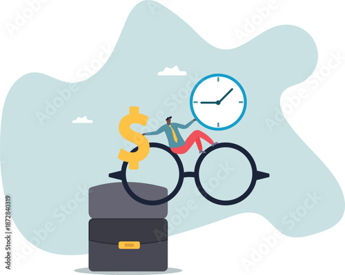 Time is money, investment profit or pension fund, value price or long term investing, saving money or debt payment,about a man and his life.