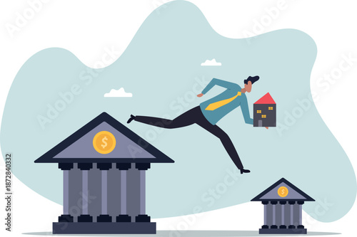 Refinance change mortgage agreement to new bank, replace debt obligation with better interest rate,about a man and his life.