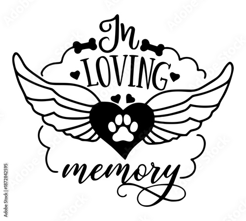 Pet Memorial In Loving Memory Vector Symbol for Animal Loss