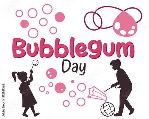 Colorful Bubblegum Chewing Candy Vector Illustration for Bubblegum Day Isolated on White Background