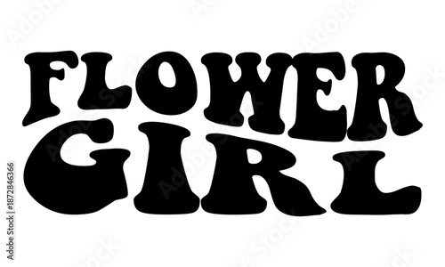 Flower girl vector illustration for wedding and celebration