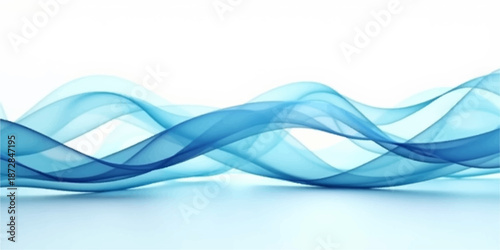 Abstract blue wave design featuring smooth flowing curves and futuristic light patterns creates a stylish motion backdrop for digital wallpaper