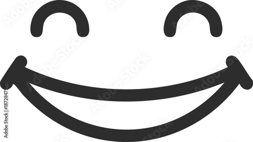 Simple smiling face on white Minimalist smile icon