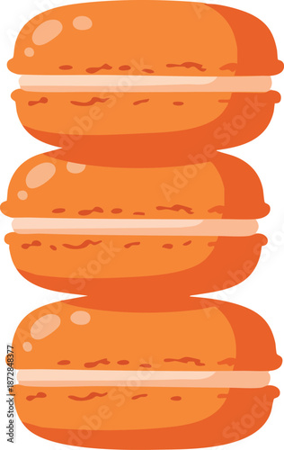 Stack of Orange Macarons