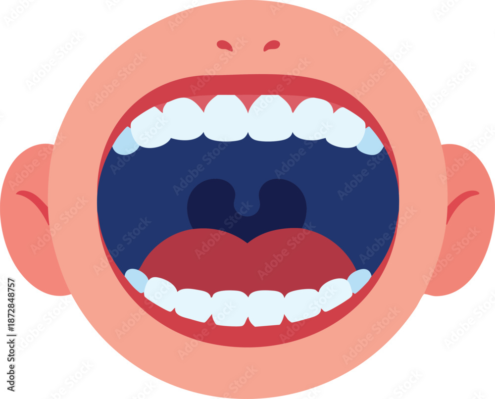 Naklejka premium Open mouth shouting or screaming