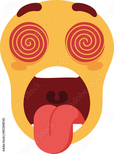 Dizzy Emoji Flat Vector Graphic