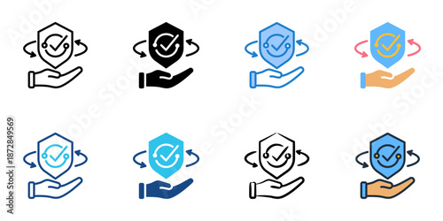 Cybersecurity Consulting icons set multiple style collection. Editable stroke
