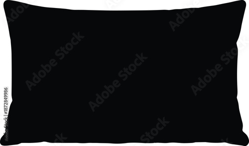 Pillow silhouette vector icon set featuring soft cushion shapes for bedding, sleep, home décor and interior design projects