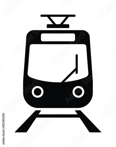 A simple vector illustration of a train on tracks